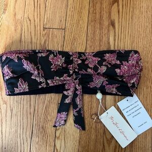 For Love And Lemons Black and Pink Floral Top